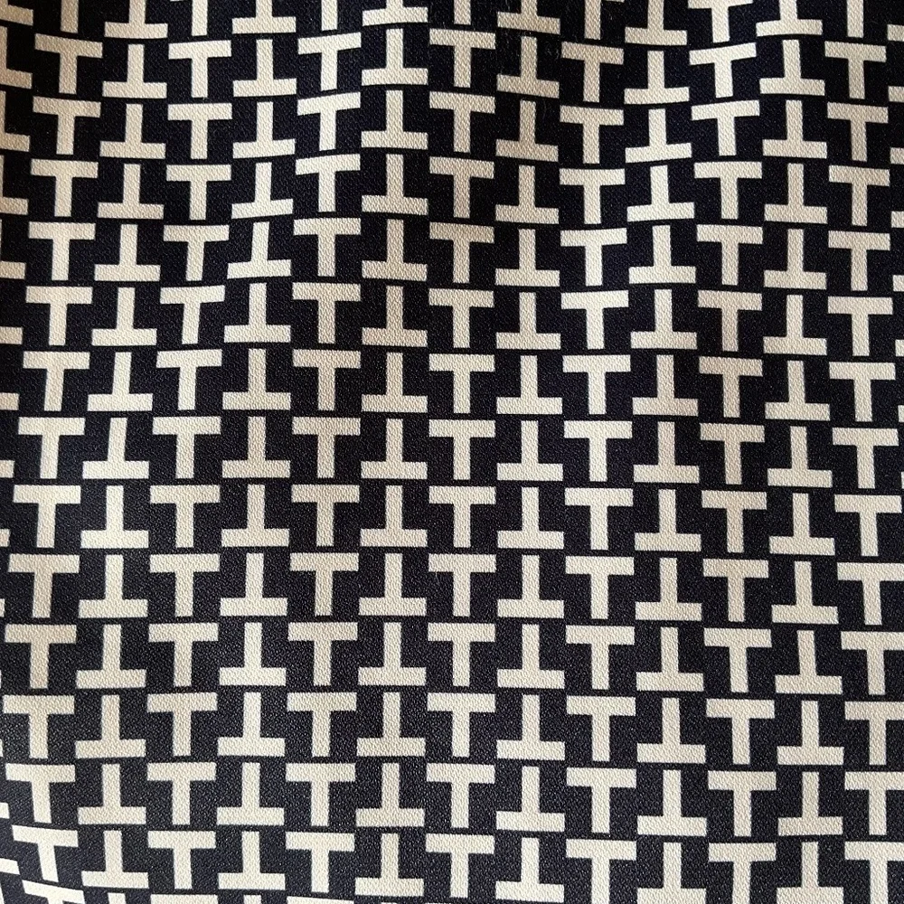 TORY BURCH SPORT NAVY BLUE/WHITE LOGO ANKLE LENGTH PANTS SIZE US 14